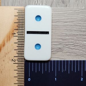 1:1 Replacement Dominoes Large Dot Shiny Color 2 X 1 X 1/4th Double One Blue